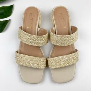 Joie Niki Sandals Braided Raffia Block Heels Women's 8.5